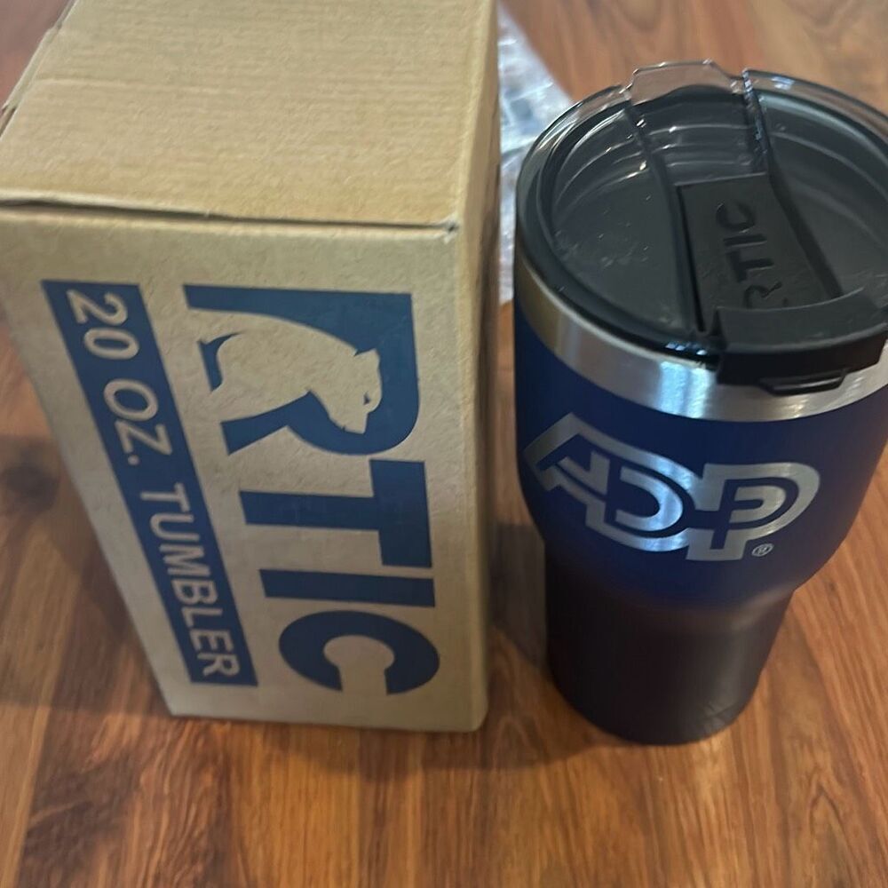 NEW Rtic Stainless steel 20 ounce Tumbler mug ￼ADP logo
